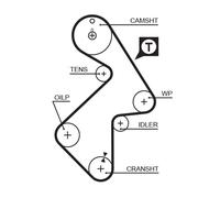 GATES T199RB Cinghia dentata per TOYOTA