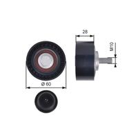 GATES T36384 Galoppino/Guidacinghia, Cinghia Poly-V per AUDI,MAN,PORSCHE,VW