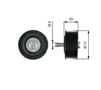 GATES T36773 Galoppino guidacinghia cinghia Poly-V 70mm per NISSAN CUBE (Z12)