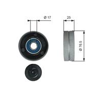 GATES T38059 Galoppino/Guidacinghia, Cinghia Poly-V per AUDI,SKODA,VOLVO,VW