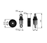 GATES T38242 Rullo tenditore, Cinghia Poly-V per BMW