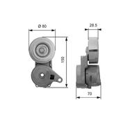 GATES T38413 Rullo tenditore cinghia Poly-V