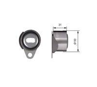 GATES T41157 Puleggia Tendicinghia, Cinghia Distribuzione per ,Dacia, Mitsubishi