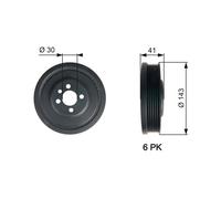 STARK SKBPC-0640018 Puleggia cinghia albero a gomiti per VW GOLF VI (5K1) Gol