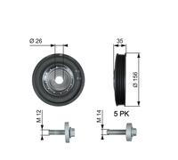 GATES TVD1007A Puleggia cinghia, Albero a gomiti per RENAULT