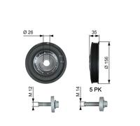 GATES TVD1007A Puleggia cinghia albero a gomiti