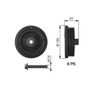 GATES TVD1021A Puleggia cinghia albero a gomiti per FORD S-MAX (WA6) 155mm