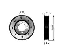 GATES TVD1029 Puleggia cinghia albero a gomiti per OPEL Meriva A (X03) 154mm