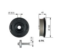 GATES TVD1041A Puleggia cinghia, Albero a gomiti per NISSAN,OPEL,RENAULT,VAUXHAL