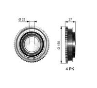 GATES TVD1053 Puleggia cinghia, Albero a gomiti per FIAT, ABARTH, LANCIA