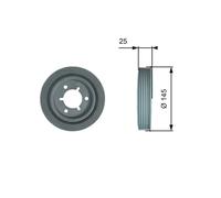 GATES TVD1056 Puleggia cinghia, Albero a gomiti per CITROËN,FIAT,PEUGEOT