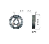 GATES TVD1117 PULEGGIA CINGHIA, ALBERO A GOMITI