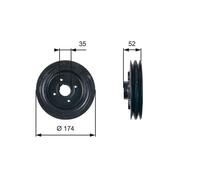 RIDEX 3213B0020 Puleggia cinghia albero a gomiti per HYUNDAI GALLOPER II (JK-01)