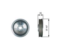 GATES TVD1135 PULEGGIA CINGHIA, ALBERO A GOMITI
