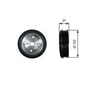 GATES TVD1137 Puleggia cinghia, Albero a gomiti per VOLVO XC90, S80, V70, S60