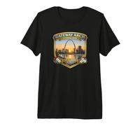 Gateway Arch National Park Alaska Novelty Graphic Souvenir Maglietta Premium