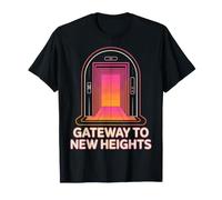 Gateway to New Heights Design retrò al Neon Maglietta