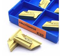 GatherTOOL 10 pz * Inserti di carburo Knux160405R knux 160405R NC3020 NC3030 Strumenti del tornio Metallico Elaborazione in Acciaio Nuova Lama (Angle : KNUX160405R NC3020)