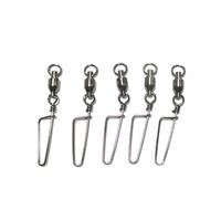 GATHINESS 10 Pezzi Connettore Girevole da Pesca in Acciaio e Rame 27mm con Snap Sicuro, Rotazione Flessibile e Alta Tensione per Attrezzatura da Pesca