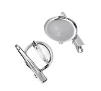GATHINESS 100 Pezzi Base Spilla Rotonda in Ferro Argento con Accent Cabochons, per Spille Fai da Te, Si Può Indossare su Maglioni, Diametro 2cm
