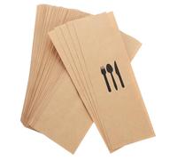 GATHINESS 100 Pezzi Sacchetti Portaposate in Carta Kraft per Ristoranti e Feste, Buste Porta Posate Igieniche e Sicure, per Eventi e Hotel