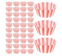 GATHINESS 100 Pirottini per Muffin in Carta Strisce Rosse e Bianche, Design Unico e Resistente, Non Facili da Deformare, 100 Pezzi per Dolci e Feste in Casa