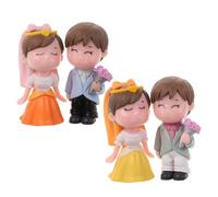 GATHINESS 2 Paia Statuine Sposi Cake Topper Matrimonio in Plastica Resistente, Decorazione per Torta Nuziale e Centrotavola Romantico, Accessori per Decorazioni Fai da Te e Micro Paesaggi