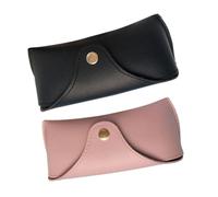 GATHINESS 2 Pezzi Custodia per Occhiali in Pelle Astuccio per Occhiali da Sole Portatile a Pressione Grande Capacità Nero per Mini Beauty Case e Piccolo Contenitore
