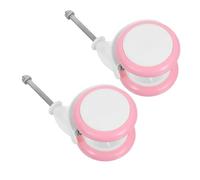 GATHINESS 2 Pezzi Ruote per Deambulatore Sostitutive, Ruote per Girello Bebè, Plastica e Gomma, Rosa, Silenziose, Antiscivolo, per Cart e Walker,