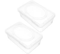 GATHINESS 2 Pezzi Scatola Porta Salviette Umidificate in Pp Resistente e Non Deformabile con Coperchio, per Bagno e Culla, Dispenser Pratico e Riutilizzabile