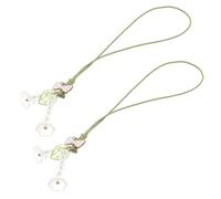 GATHINESS 2 Pezzi Wrist Strap per Telefono, Phone Wristlet Strap Ciondolo Fiore, Lega e Acrilico, Bianco, Facilmente Applicabile, per Accessori Elettronici Leggeri e Camera, per Festival