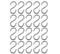 GATHINESS 20 Pezzi Gancio a S in Acciaio Inox M4, Argento | Forma di S, per Cucina e Bagno, senza Strumenti di Installazione, Appendere Ovunque, Uso Pratico