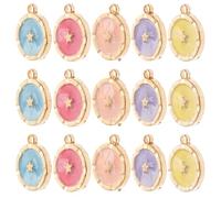 GATHINESS 25 Pezzi Ciondolo Stella in Lega, Charm Gioiello DIY 18mm, Pendente Rotondo Stella, Leggero e Compatto, per Collana, Maglia e Regalo di Compleanno