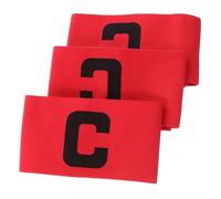 GATHINESS 3 Pezzi Fascia da Capitano per Calcio in Nylon Rosso Tessuto Spesso e Antiscivolo, Accessorio Sportivo per Rugby e Sport di Squadra