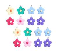 GATHINESS 30 Pezzi Ciondolo Decorativo a Forma di Fiore in Resina, Accessorio Gioielli Fai da Te, Colorato, per Orecchini, Collane e Bracciali, per Amici e Innamorati, per Portachiavi