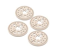 GATHINESS 4 Pezzi Base Rotonda in Legno per Borsa all'Uncinetto, Ballerina | 4 Pezzi Beige, Bordo Liscio e Taglio Cavo, per Cestini e Laboratori di Lavoro a Maglia