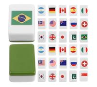 GATHINESS 48 Pezzi Set di Tessere Mahjong Bandiere Nazionali, Gioco Blocchi