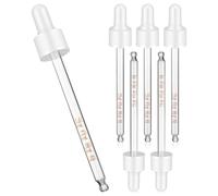 GATHINESS 6 Pezzi Pipetta Contagocce in Vetro Bianco Testa in Silicone, Uso Versatile e Facile da Maneggiare per Sviluppo Formule e Creazione Cosmetici
