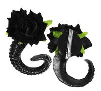 GATHINESS Accessori Per Capelli Corna Di Pecora Nere In Plastica 1 Paio Decorati Con Fiore Di Rosa Per Giochi Di Ruolo E Halloween