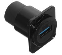 GATHINESS Adattatore per Estensione Dati USB 3.0 per Montaggio su Pannello Nero, Connettore Bulkhead D-type Passante in Metallo Compatibile USB 2.0, Salvaspazio e PC