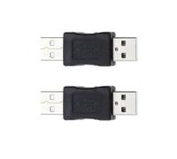 GATHINESS Adattatore USB 2.0 Doppio Maschio Nero, 2 Pezzi, Connettori in Plastica e Metallo per Trasmissione Veloce e Collegamento di Dispositivi