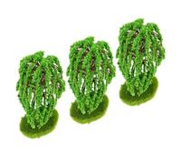GATHINESS Alberi di Salice Piangente Miniatura 3 Pezzi in Plastica Verde per Paesaggi Ferroviari e Zen, Realistici a Bassa Manutenzione