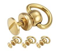 GATHINESS Anelli a d in Metallo per Borse 4 Pezzi Rivetti a Vite Prigioniera, Accessori per Borse Fai da Te Meccanismo Girevole 360°, Adatti per Creazione e Portafogli