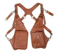 GATHINESS Borsa Tracolla da Gilet in Pelle Pu Marrone Tracolla Regolabile, Tasca Nascosta e Scomparto Rapido per Telefono, Leggera di Trasporto