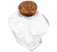 GATHINESS Bottiglia di Vetro a Forma di Cuore Mini con Tappo in Sughero, Contenitore per Artigianato Fai da Te, Barattolo Decorativo Leggero per Messaggi e Bomboniere, per Feste e Matrimoni