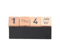 GATHINESS Calendario Perpetuo e Blocchi Settimanali in Legno da Tavolo Vintage Cubi Numerati Elegante e Funzionale per Decorazione Scrivania Ufficio