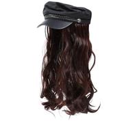 GATHINESS Cappello Parrucca Donna una Sola Pezza, Chioma Lunghi Ricci Ondulati, Seta ad Alta Temperatura, Marrone Scuro, per Concerti e Feste a Tema, Autunno e Inverno