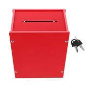 GATHINESS Cassetta per Suggerimenti in Pvc Rosso con Doppia Installazione e Lucchetto Sicuro, Scatola per Donazioni e Votazioni per Ispezioni e Spazi Pubblici