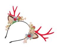 GATHINESS Cerchietto Accessorio Chioma Pratico e Riutilizzabile Corna di Renna Natalizio Rosso in Lega di Zinco e Flocking e Adulti a Feste Natalizie e Party in Maschera