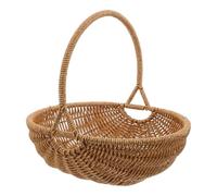 GATHINESS Cesto Intrecciato in Rattan Sintetico a Forma di Zucca, Leggero e Resistente, con Struttura Profonda per Conservare Frutta e Uova Durante Gli Acquisti e L’organizzazione
